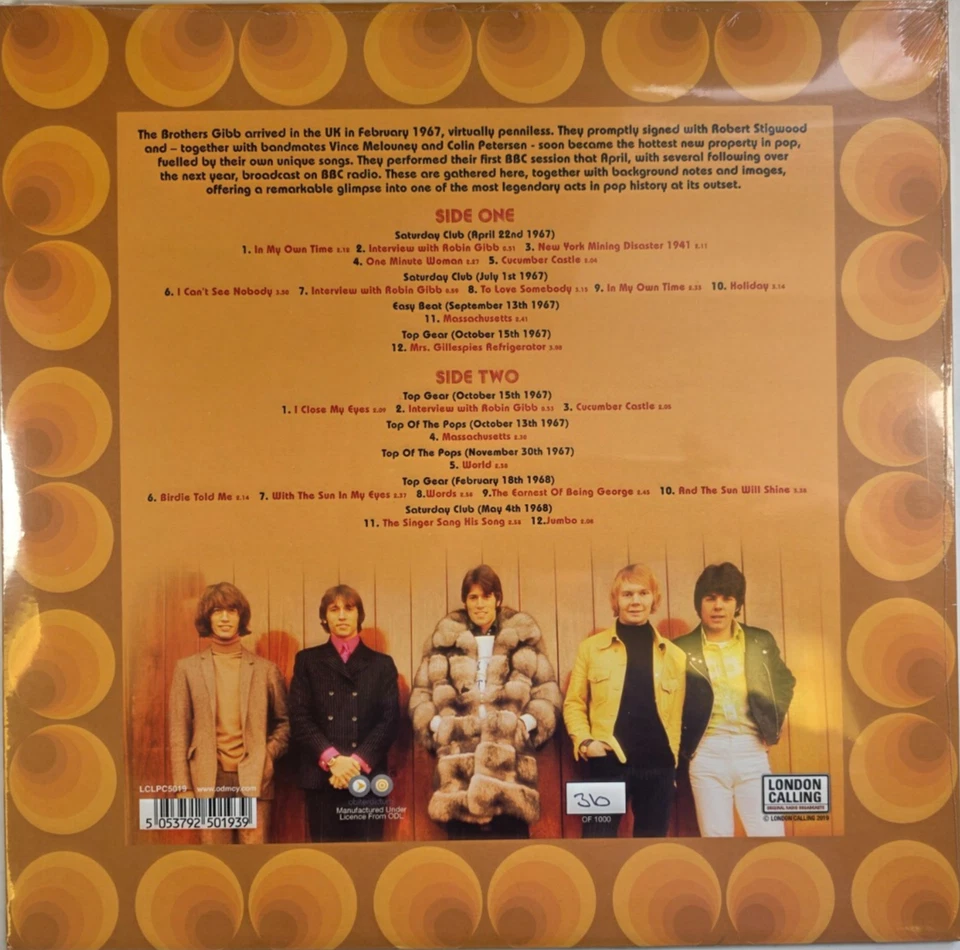 Bee Gees Live On Air 1967-1968 LP Album vinyl record limited numbered 2019 peach - Image 2 of 4