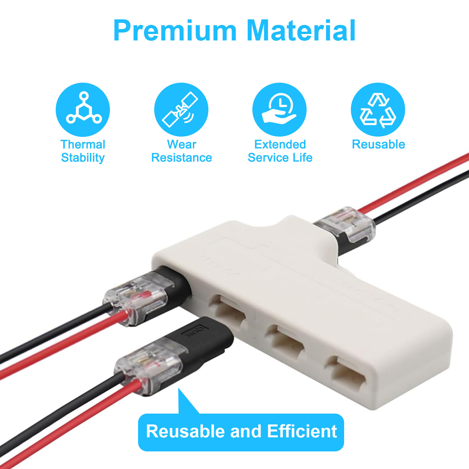 50PCS Double-Wire Cable Plug-in Connector with Locking Buckle, AWG 18-22