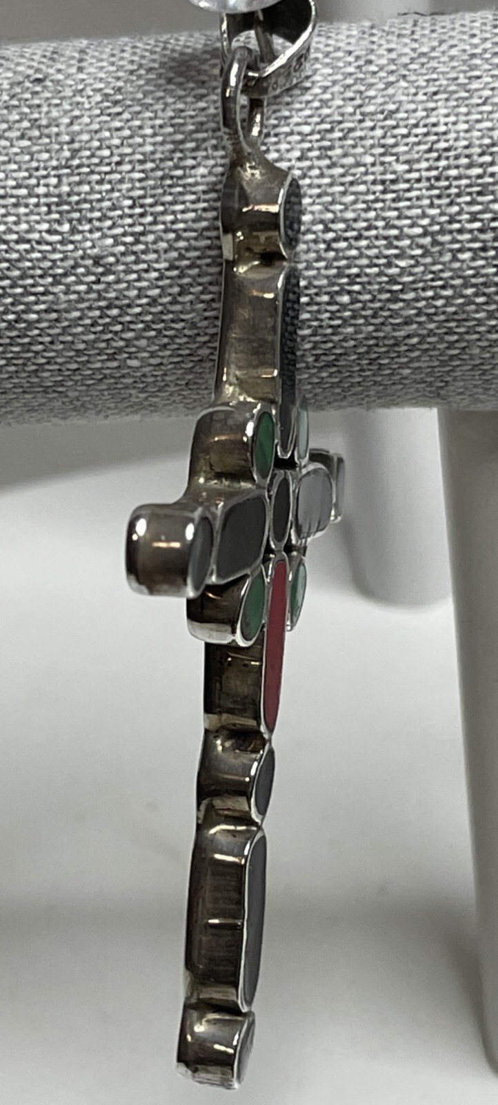 Large Solid Enamel Sterling Silver TR-64 Taxco Me… - image 4