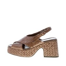 PONS QUINTANA Maria Cristina women shoes woven grey smoke leather Guinea sandal