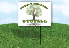 STOVALL FAMILY REUNION GR TREE 18 in x24 in Yard Sign Road Sign with Stand