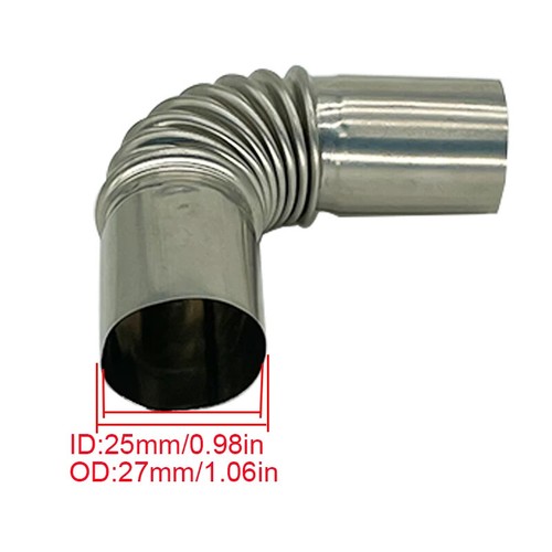 Exhaust Pipe Tube Elbow Connector & Clamps For Eberspacher Webasto Diesel Heater - Foto 2 di 13