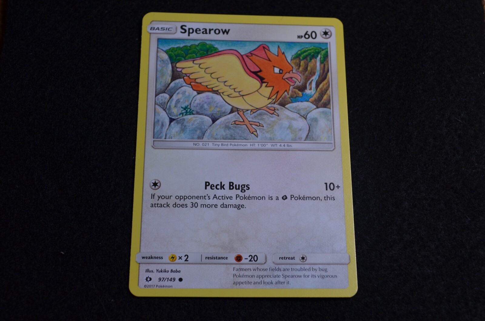 Pokemon SPEAROW Sun & Moon Base Set 97/149 NM/Mint PACK FRESH