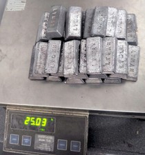 LYMAN Lead Alloy Ingot Bars Lot of Approx 25lbs / 31 Bars / Bullets / Fishing