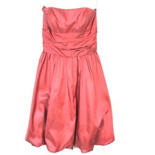 Davids Bridal Prom/Wedding Cranberry Red Tafetta Ruched Waist Bubble Dress 6