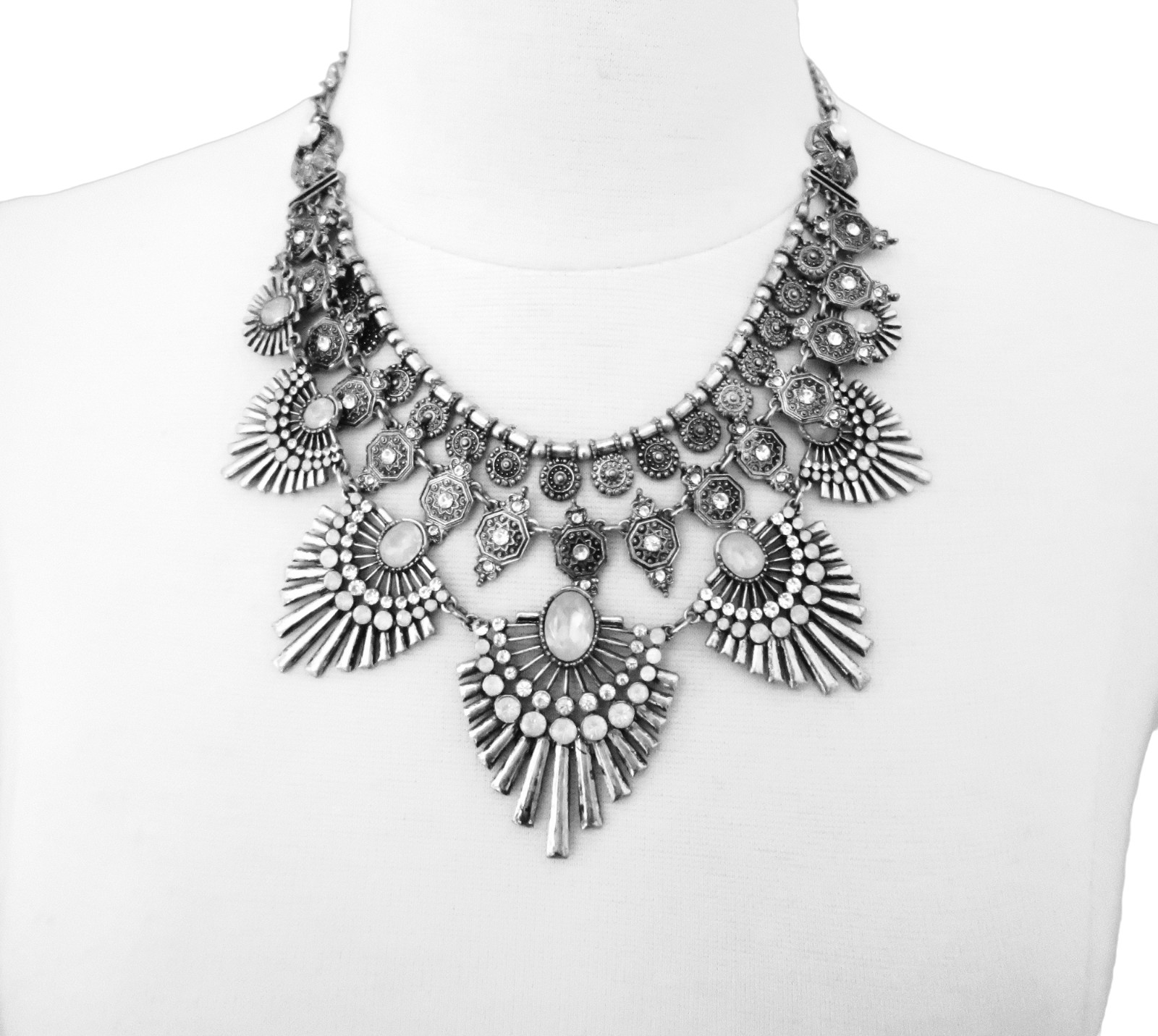 Boho layered statement necklace - image 1
