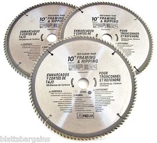 3 ATE PRO 10" CIRCULAR TABLE MITER SAW BLADES 100T 100 TOOTH CARBIDE TIP 33085