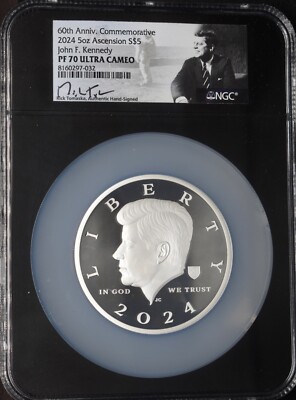 2024 Ascension Island $5 Silver 5oz Kennedy 60th NGC PF70UC