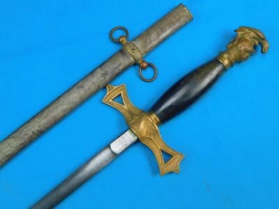 Vintage US Presentation Engraved Knights Fraternal Masonic Sword w/ Scabbard - Image 1 of 4