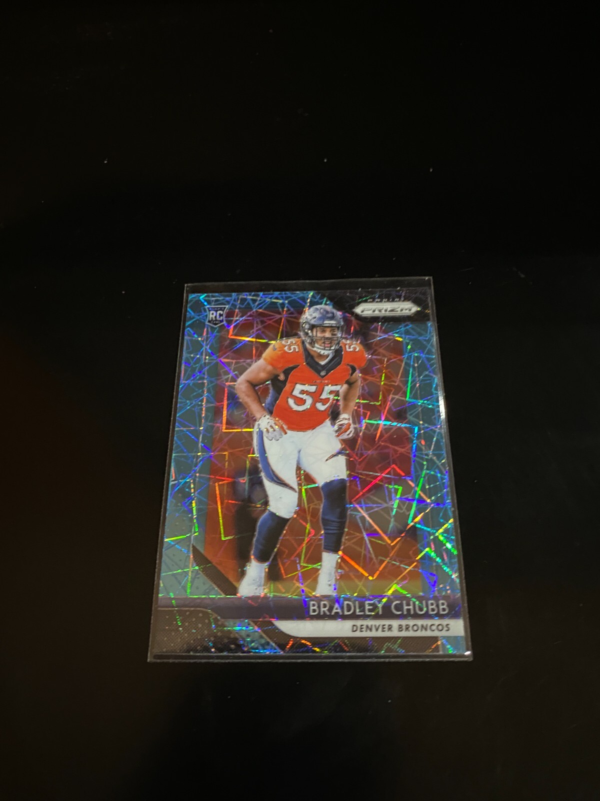 Bradley Chubb 2018 Panini Prizm Blue Lazer Prizm RC Broncos 204 PWE
