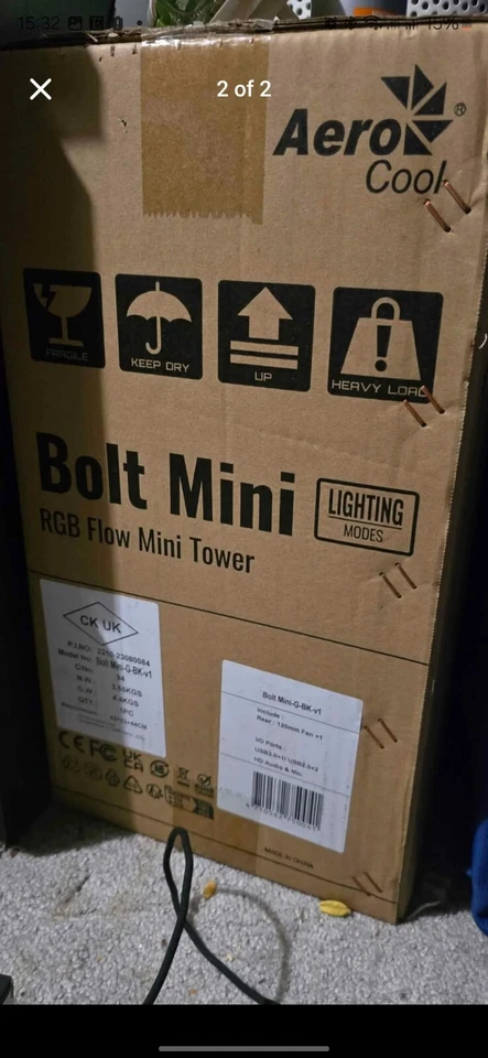 AeroCool Bolt Mini Tempered Glass RGB Mini tower Case - Black - Image 2 of 2