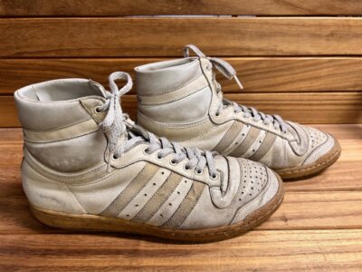 Vintage 80's adidas Top Ten White Grey Made in Morocco without box