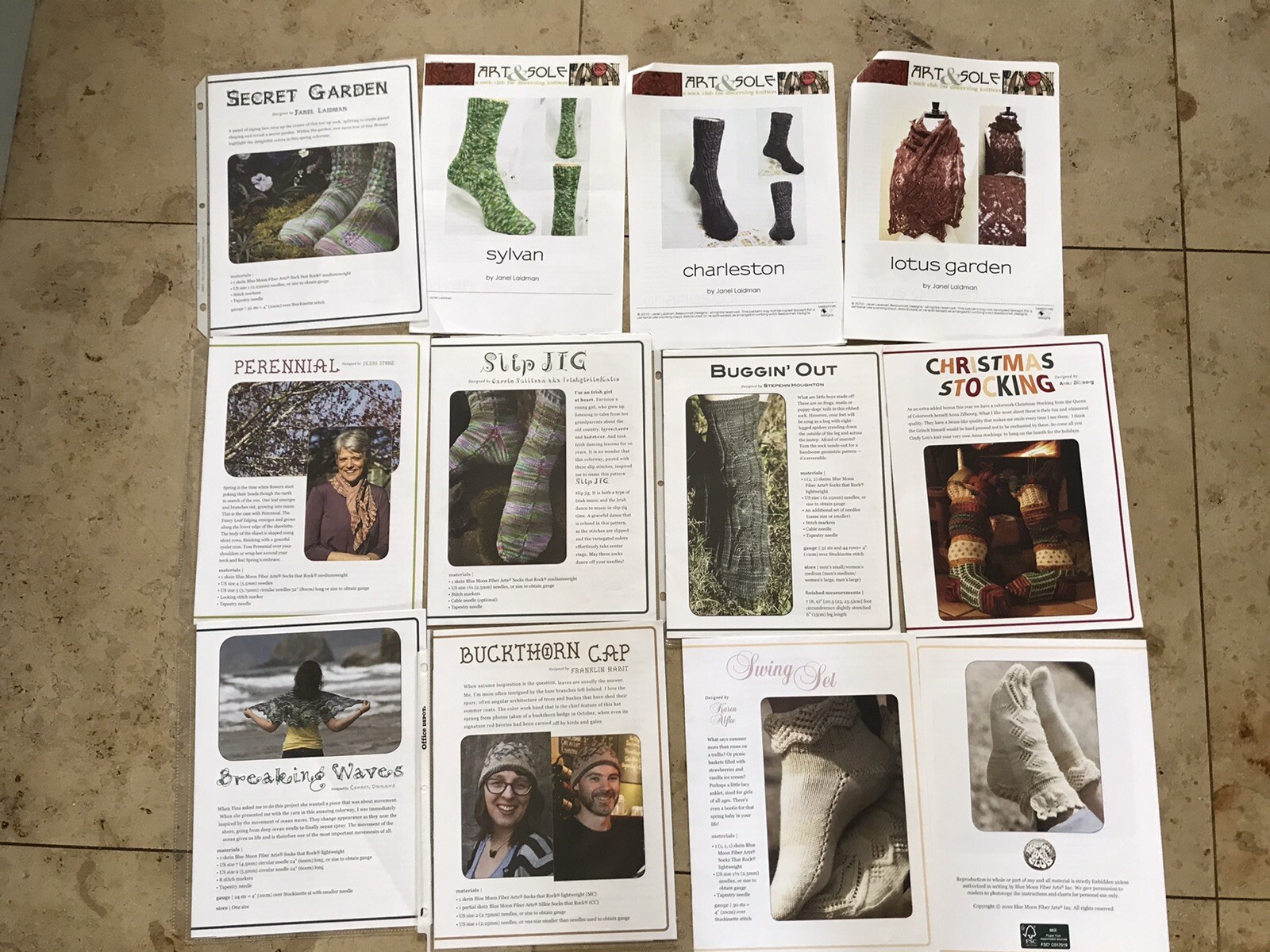 SAOLA Lotto maglieria Blue Moon Fiber Arts & Art & Sole Sock Club modelli