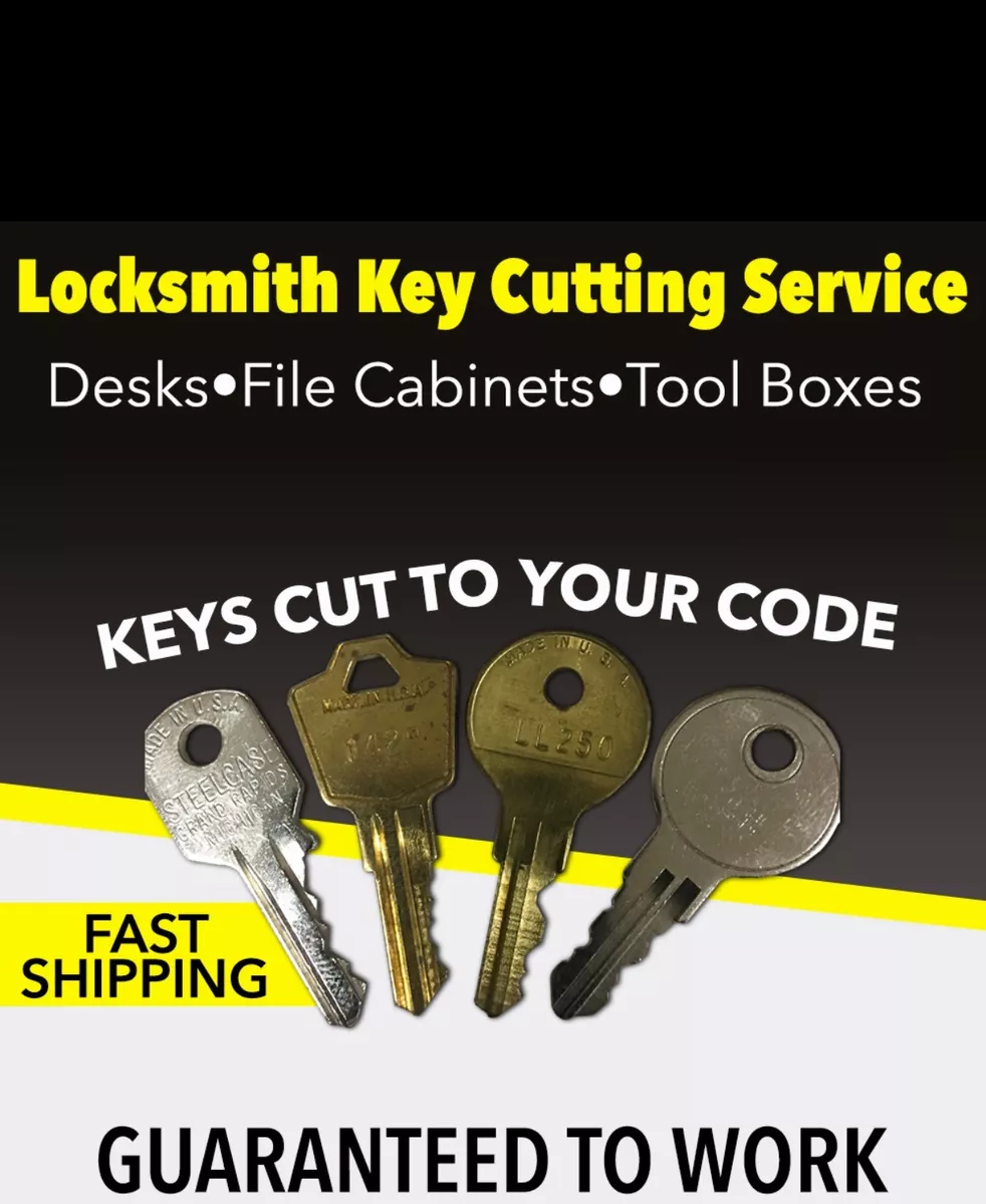 Knoll File Cabinet Lock Keys Code Cut to K001 thru K600 Key Office