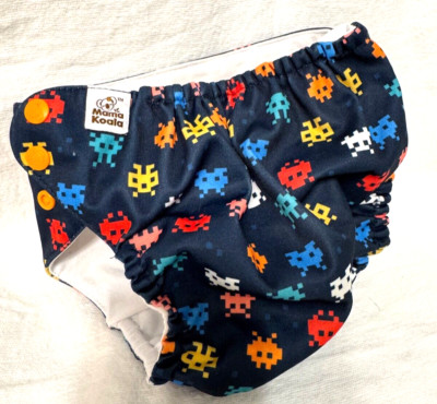 Cloth Diaper Mama Koala Pocket Diaper Retro Game Pattern Reusable Adjustable