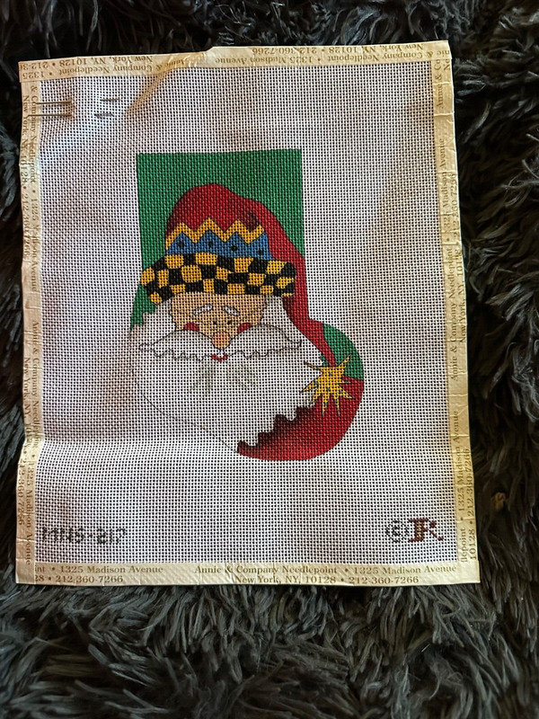 Renaissance Designs  HP Santa Christmas Mini Xmas Stocking needlepoint canvas