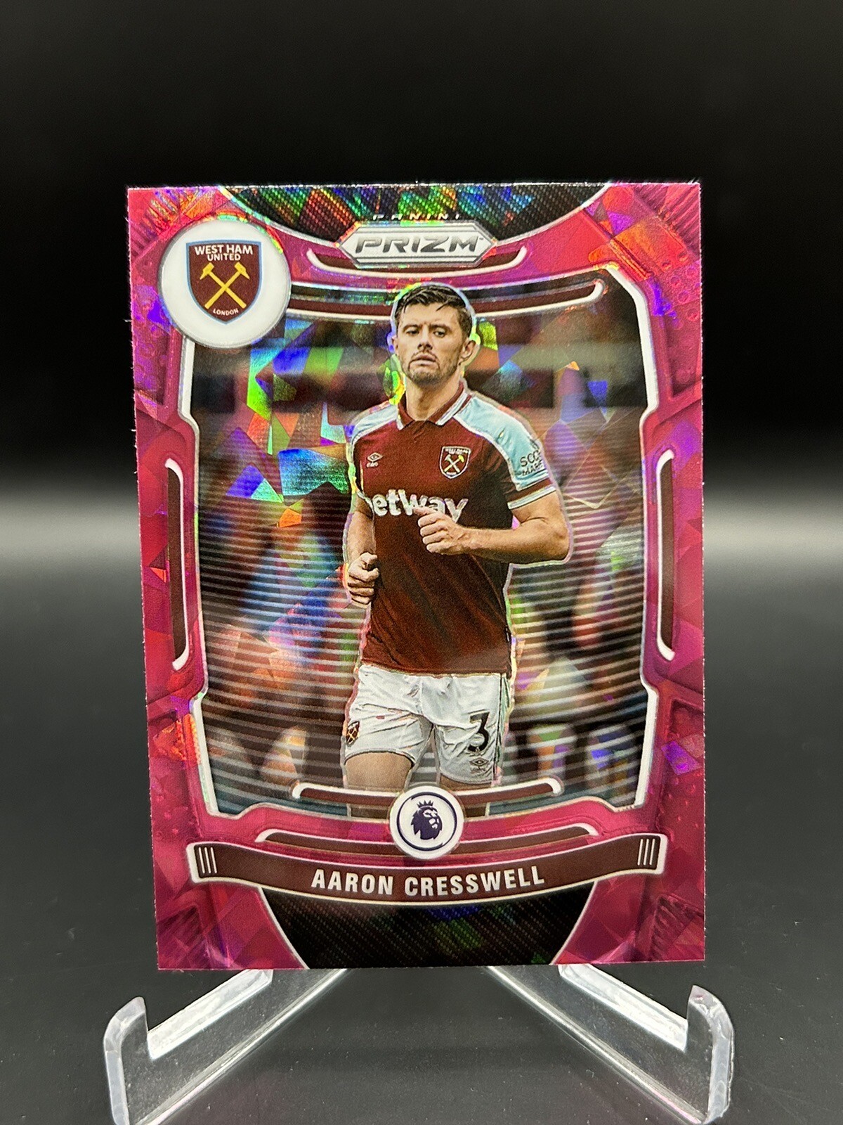Aaron Cresswell #229 Pink Cracked Ice Prizm 2021-22 Panini Prizm Premier League