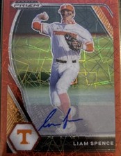 2021 Panini Prizm Draft Picks LIAM SPENCE RC RED PULSAR Auto CUBS Rookie RC