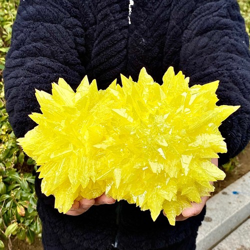 5.26LB Rare yellow sulfur crystal quartz crystal mineral specimen - 第 3/13 張圖片