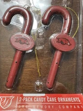 RARE! Arkansas Razorbacks Resin Candy Cane Ornaments by The Memory Co. 