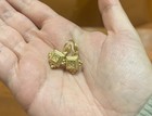 Gold Tone With Clear Stone Vintage Dangle Earrings Excellent Condition! — photo 4