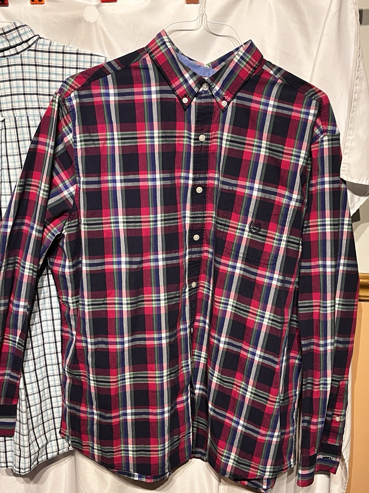 Chaps Easy Care Long Sleeve Plaid Dress Casual Sh… - image 8