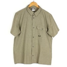 JACK WOLFSKIN Men's Shirt Size L Short Sleeve Green Polyester ma9230