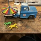 Marx Vintage Friction Carousel Blue Truck Made In USA