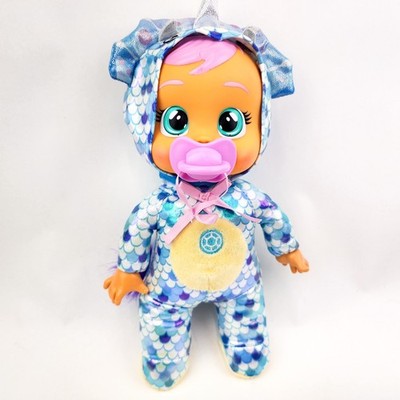 Cry Babies Tiny Cuddles Tina Dino Icy World Doll Baby with paci Dinosaur pajamas