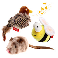 Gigwi Interactive Cat Toys Animal Sound Bird/Mouse/Bee Interactive Squeaking Cat