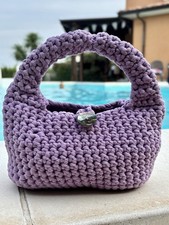 borsa modello Conchiglia Lilla Con Bottone In Madreperla