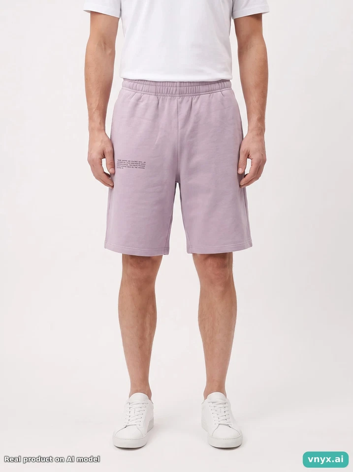 PANGAIA Pantalones cortos Hombre Talla S Morado Relaxed Fit Algodón - Imagen 3 de 4
