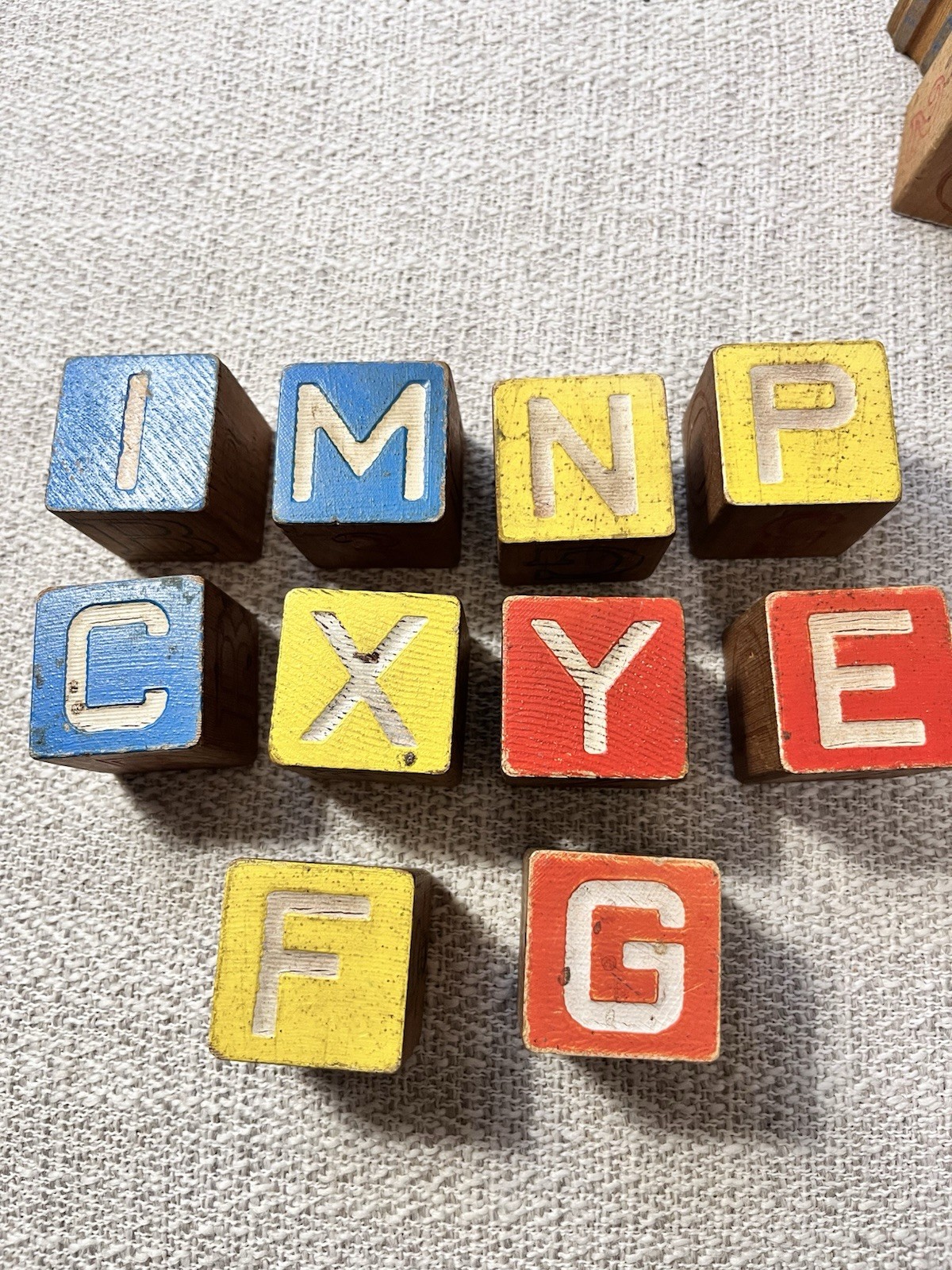 Vintage Disney Wooden Character Blocks Lot (10) —Mickey, Goofy, Daisy, Lady, Etc