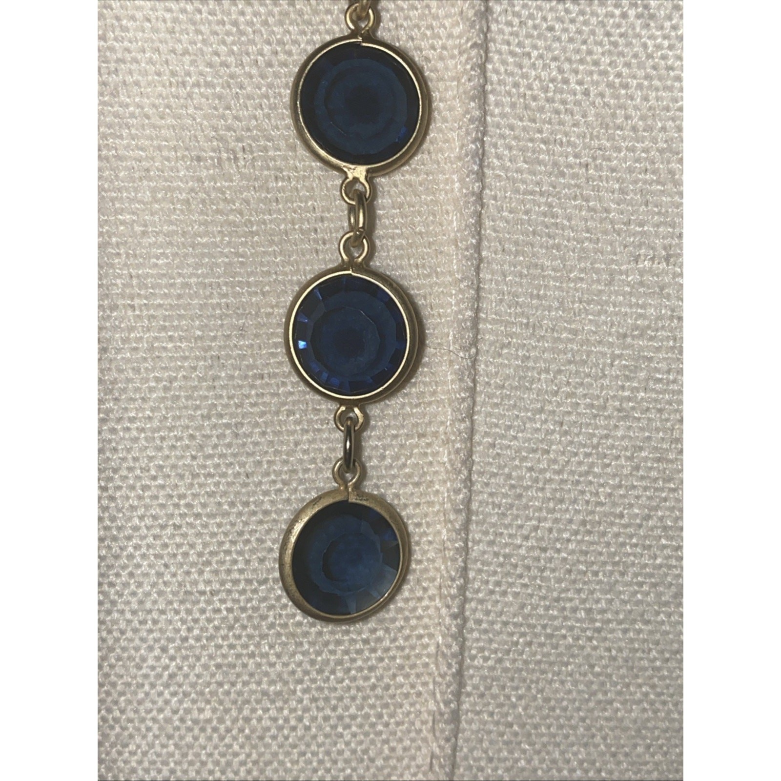 Chicos Blue Circle Setting Statement Necklace - image 3