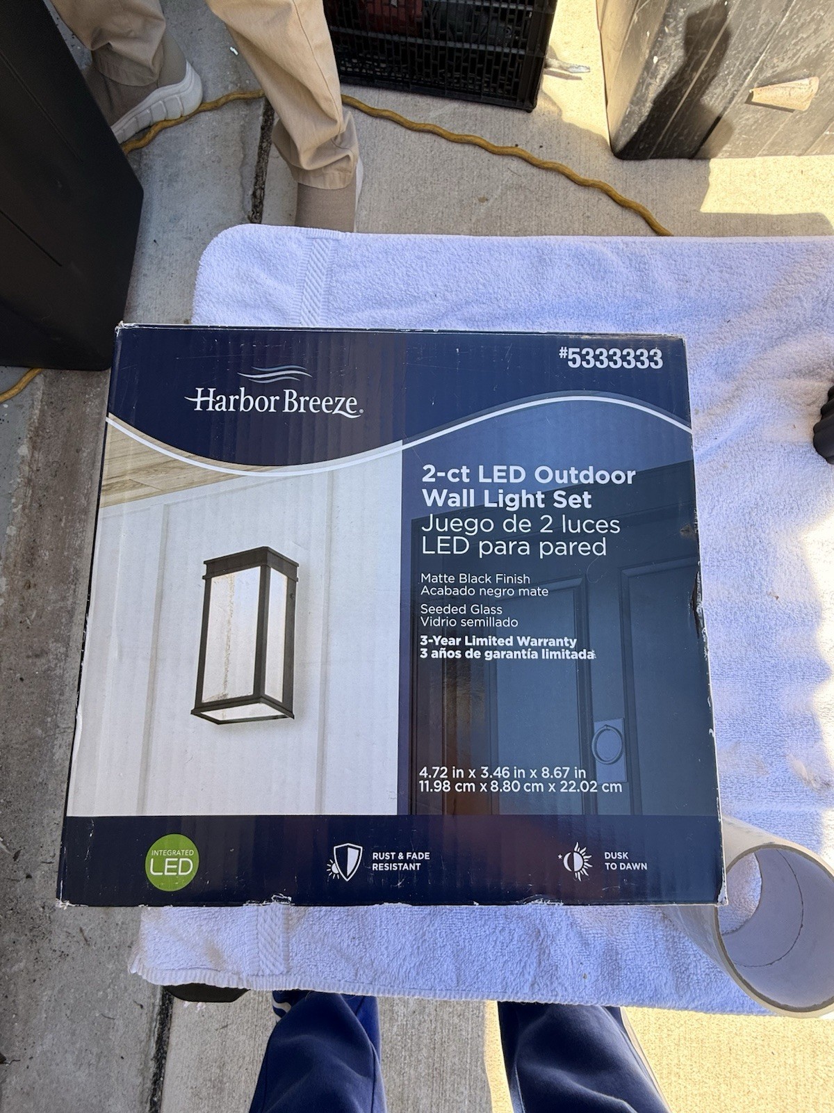 Harbor Breeze 2-Pack LED Outdoor Wall Light Set – Matte Black – New in Box