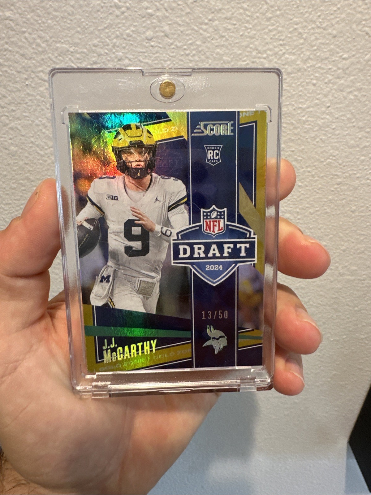 JJ McCarthy Panini Score NFL Draft #4 Gold Zone