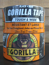 Gorilla Tape Tough  Wide, Black Tape, 2.88" x 25 yd - 2 pack