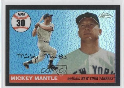 2006 Topps Chrome Home Run History Black Refractor 37/200 Mickey Mantle HOF h3a