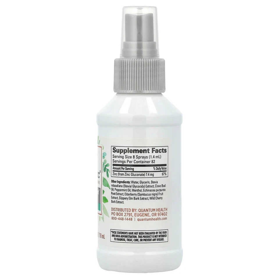 TheraZinc®, spray para garganta de apoyo inmunológico, menta, 7,4 mg, 4 fl oz (118 ml) Foto 2 de 2
