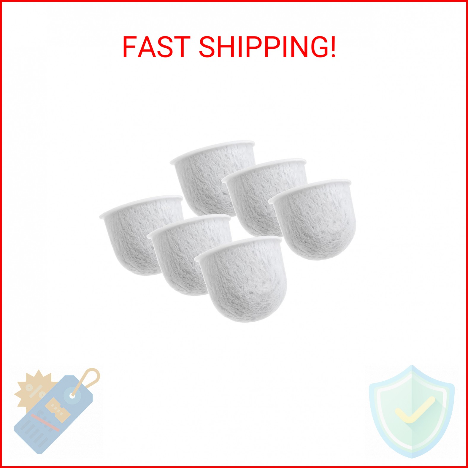 6-Pack Nispira WGCM350 Water Filter Pod Replacement for Wolf Gourmet Coffee Make