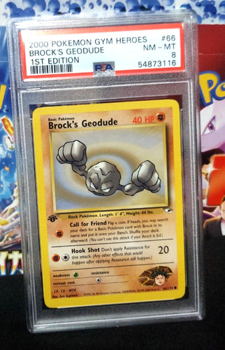 Brock's Geodude (1st Edition) graded PSA 8 for sale on eBay
