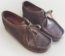 Clarks Originals Wallabee Womens Brown Leather Crepe Sole Shoes Size 7 M