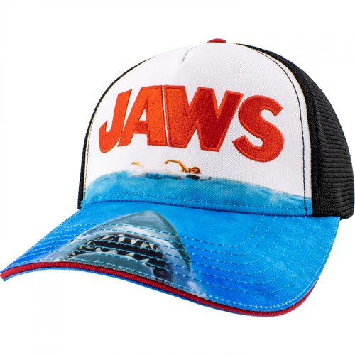 Jaws Movie Poster Brim Art Hat Multi-Color