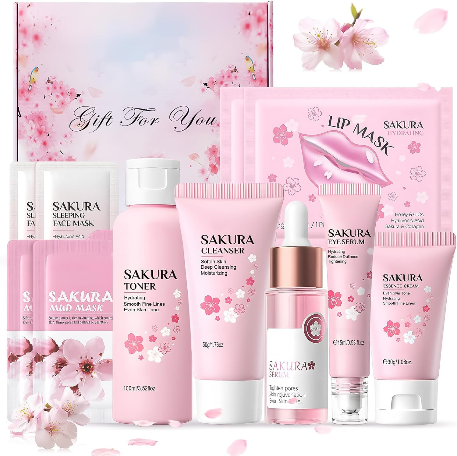 Skin Care Kit Sakura Completo - Skincare Coreana Originale per Viso