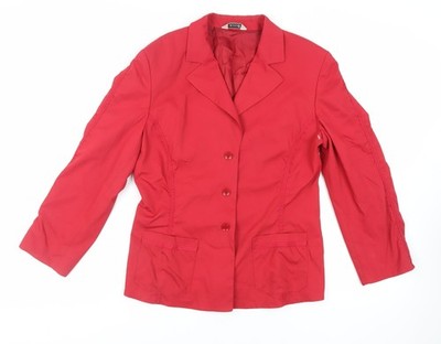 Savannah Damen rotes Sakko Blazer Größe 12 geknöpft