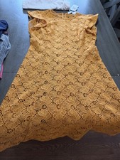 Michael Kors Marigold Floral Lace Overlay Dress Short Sleeve Zip Size 6 NWT