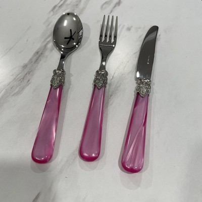 Stainless Steel EME  Napoleon 18/10 Italy Cutlery Set Fuchsia    