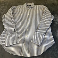 Polo Ralph Lauren Philip Dress Shirt Mens 16-32 Blue Striped French Cuffs