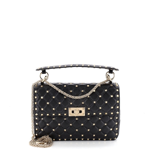 Valentino Garavani Rockstud Spike Flap Bag Quilted Leather Medium