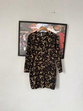 McQ Alexander McQueen Tortoise Shell Print Bodycon Dress Size L Long Sleeve